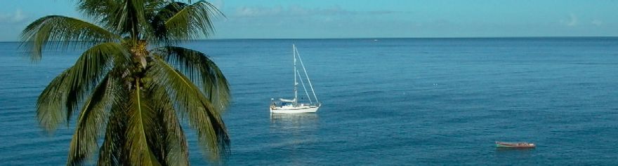 St Pierre, Martinique: Free Spirit and a fishing boat
