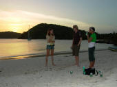 Rickett Bay, Antigua: sundowners with Tris & Emma