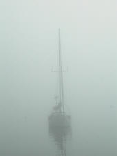 Corme, Spain: Dart Warrior in the fog