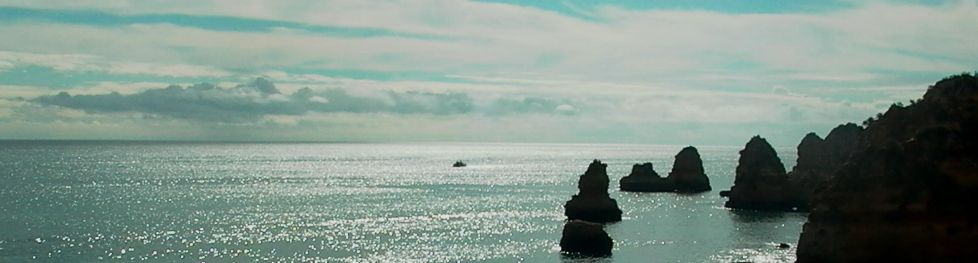 The rocky coastline around Lagos, Portugal